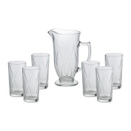 Jogo de Jarra 1 Litro com 6 Copos 270ml de Vidro Triangle